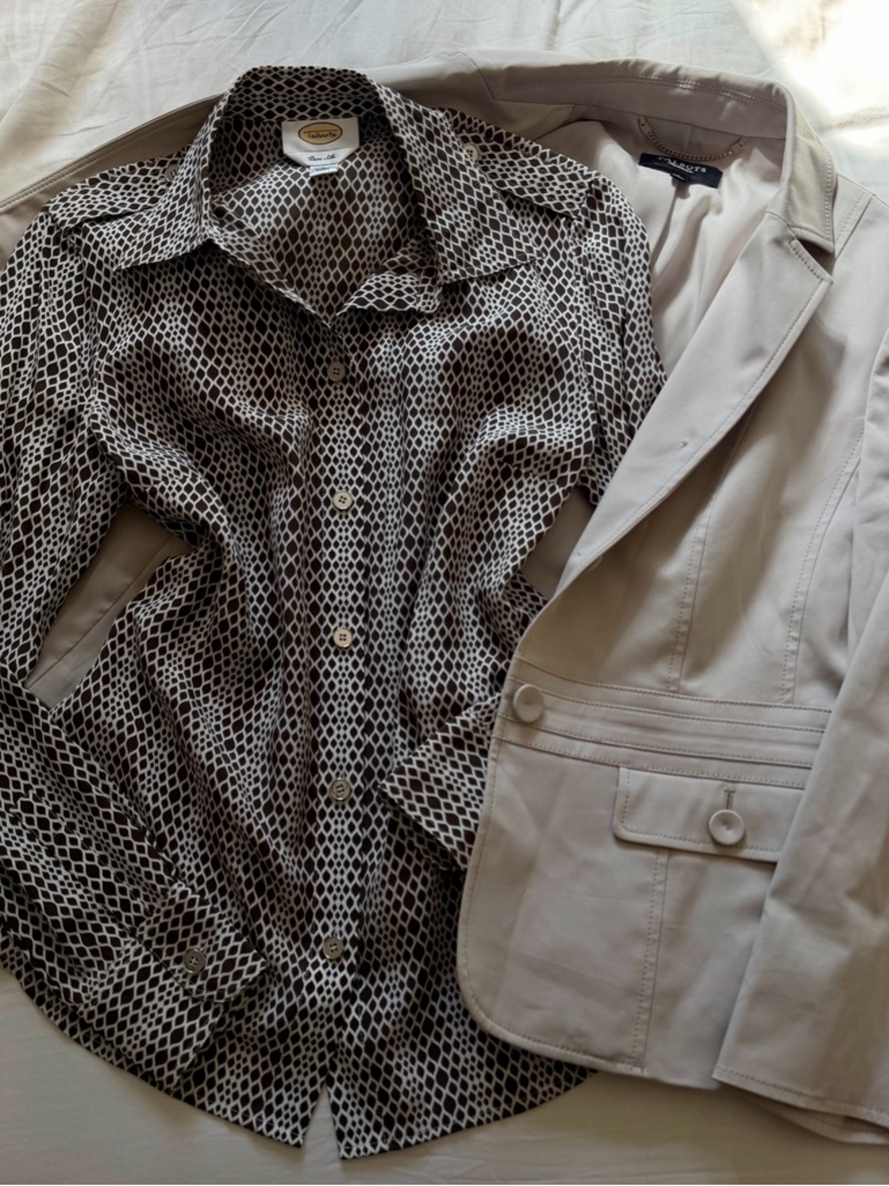 Curated Talbots Blazer + Silk Blouse Vintage Inspired Duo